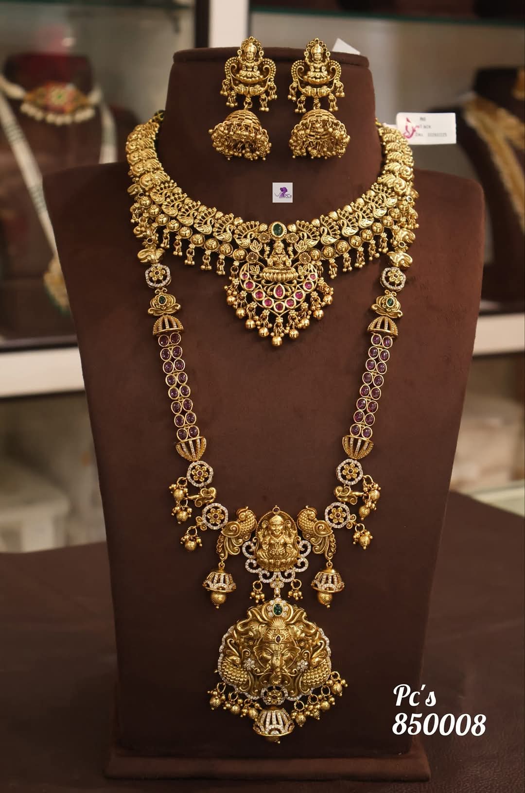 Chingam Elegance Combo Gold Plated Necklace Set