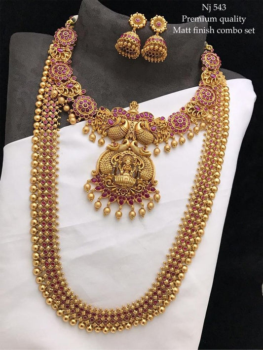 Kempu Designer Combo Necklace Set