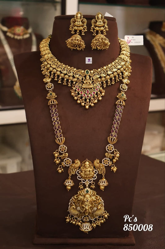 Chingam Elegance Combo Gold Plated Necklace Set