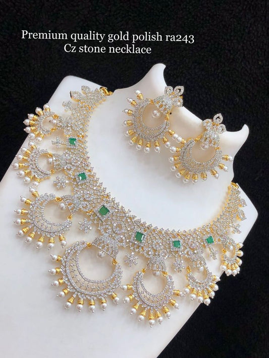 Gold Polish Designer Necklace Set