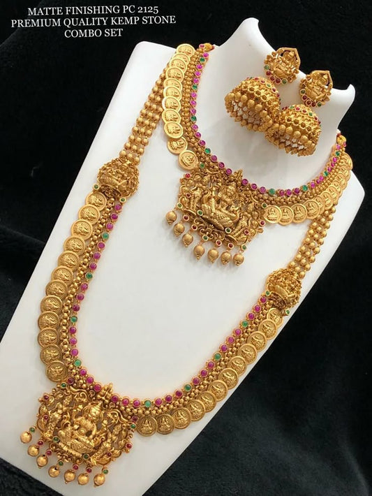 Amrutam Matta Finished Coin Laxmi Necklace Set